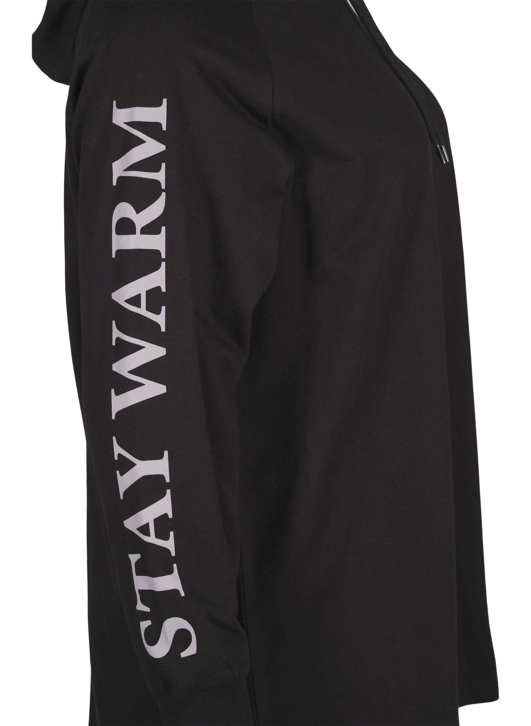 Zizzi Oversize-Sweatshirt mit Print an den &Auml;rmeln, Black w. Silver, Packshot image number 3