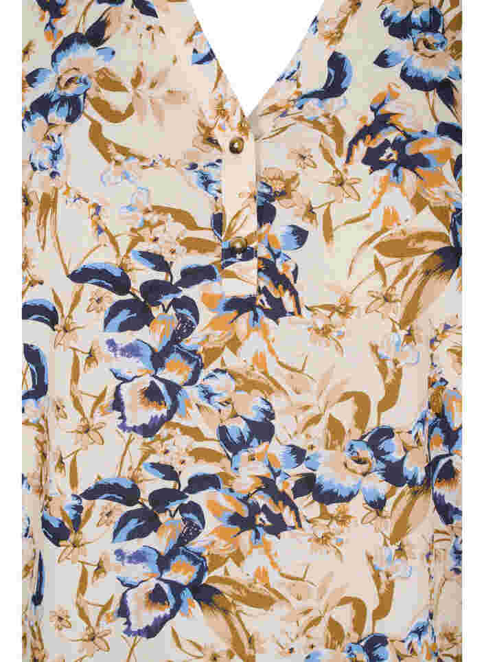 Bluse aus 100% Viskose mit Blumendruck, Ecru Flower, Packshot image number 2