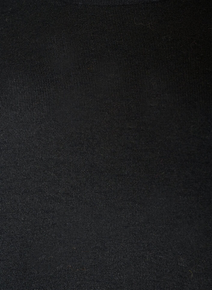 Kurzes Kleid aus Strick mit Spitzensaum, Schwarz, Packshot image number 2