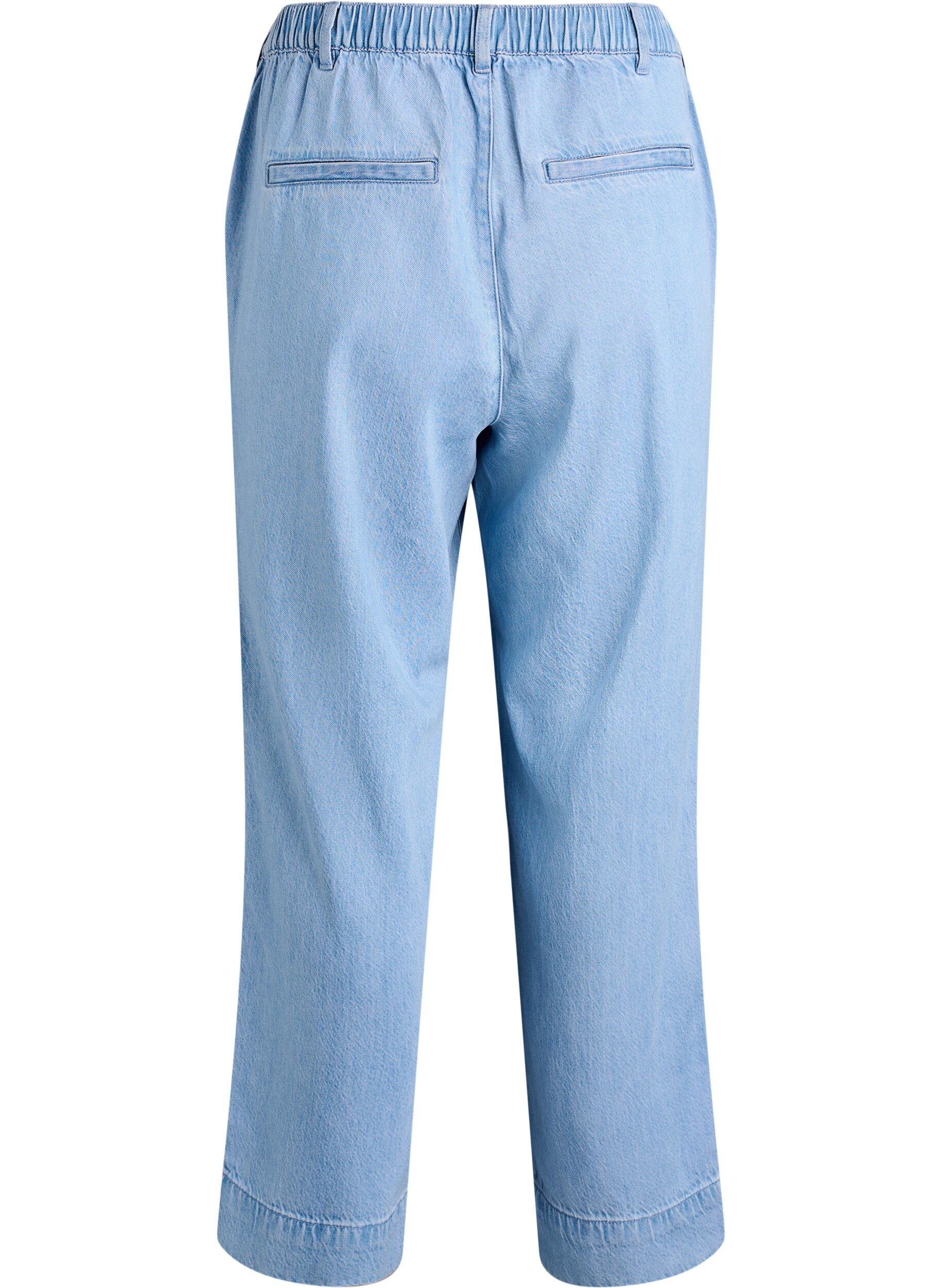 Zizzi Weite Jeans mit elastischem Bund, Blau, Packshot image number 1