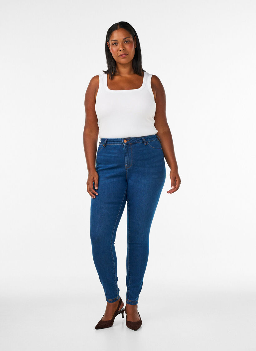 Jeggings aus Baumwollmischung, Blue denim, Model image number 0