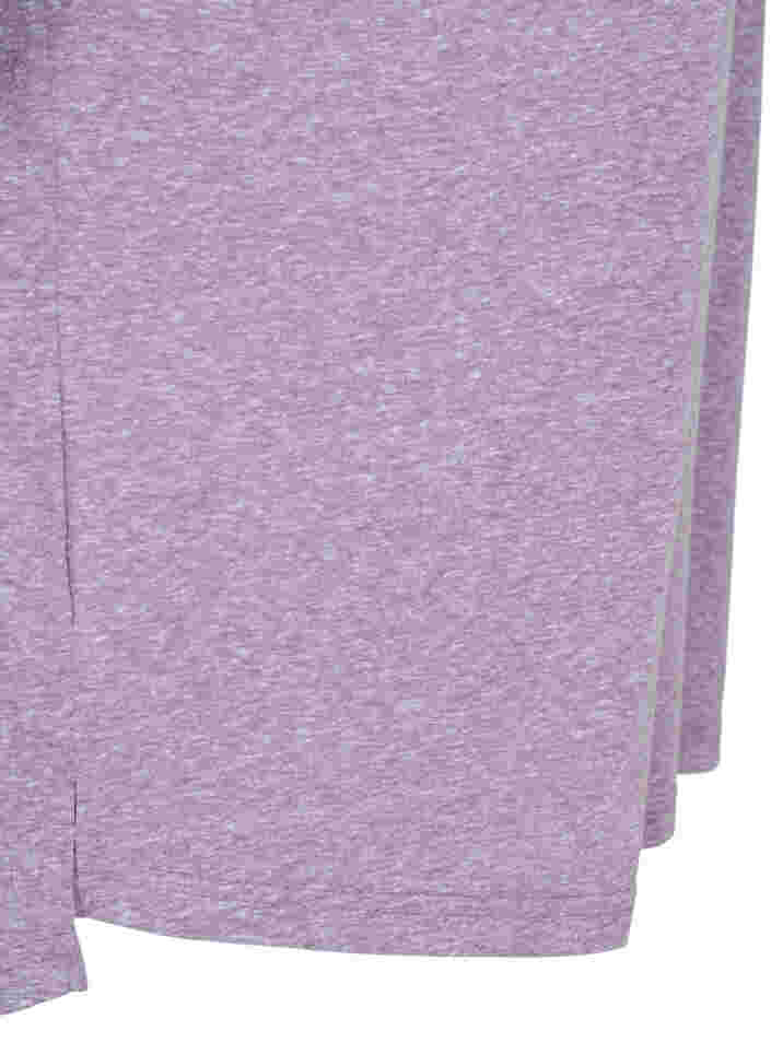 Melierte Bluse mit kurzen Ärmeln, Vintage Violet Mel., Packshot image number 3