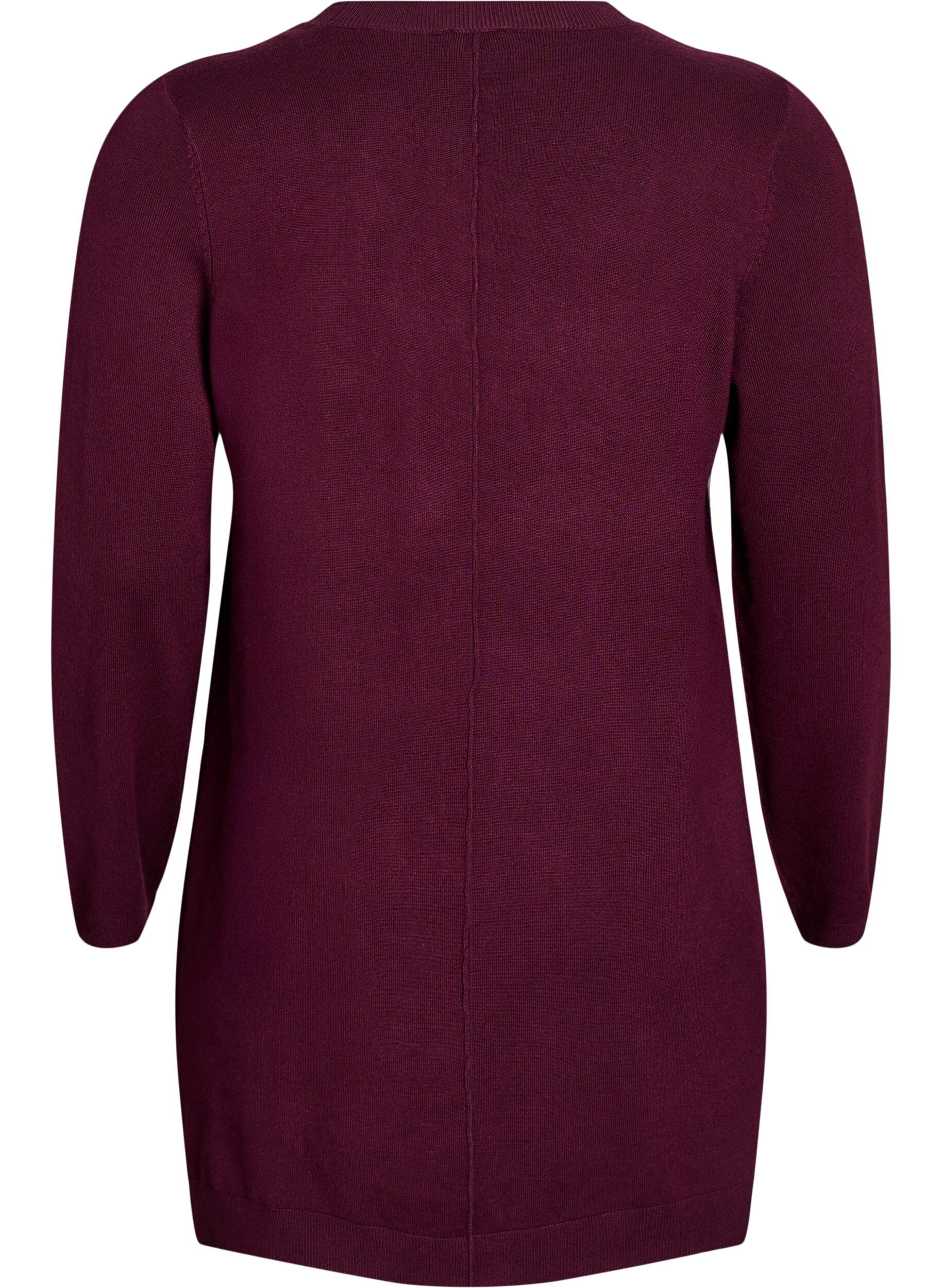 ZizziLange Strickjacke aus Viskose-Mischung, Rot, Packshot image number 1