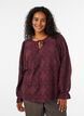 Langarmbluse mit Spitzenmuster, Dunkles Bordeaux, Model image number 0