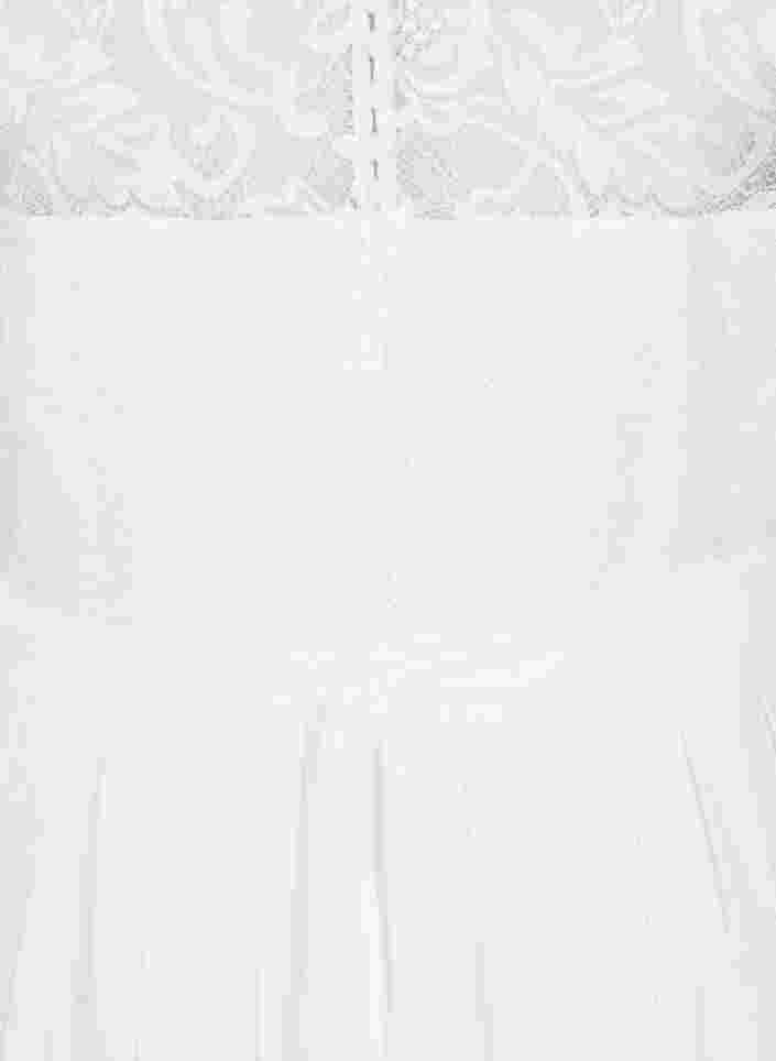Ärmelloses Brautkleid mit Spitze und Plissé, Star White, Packshot image number 3
