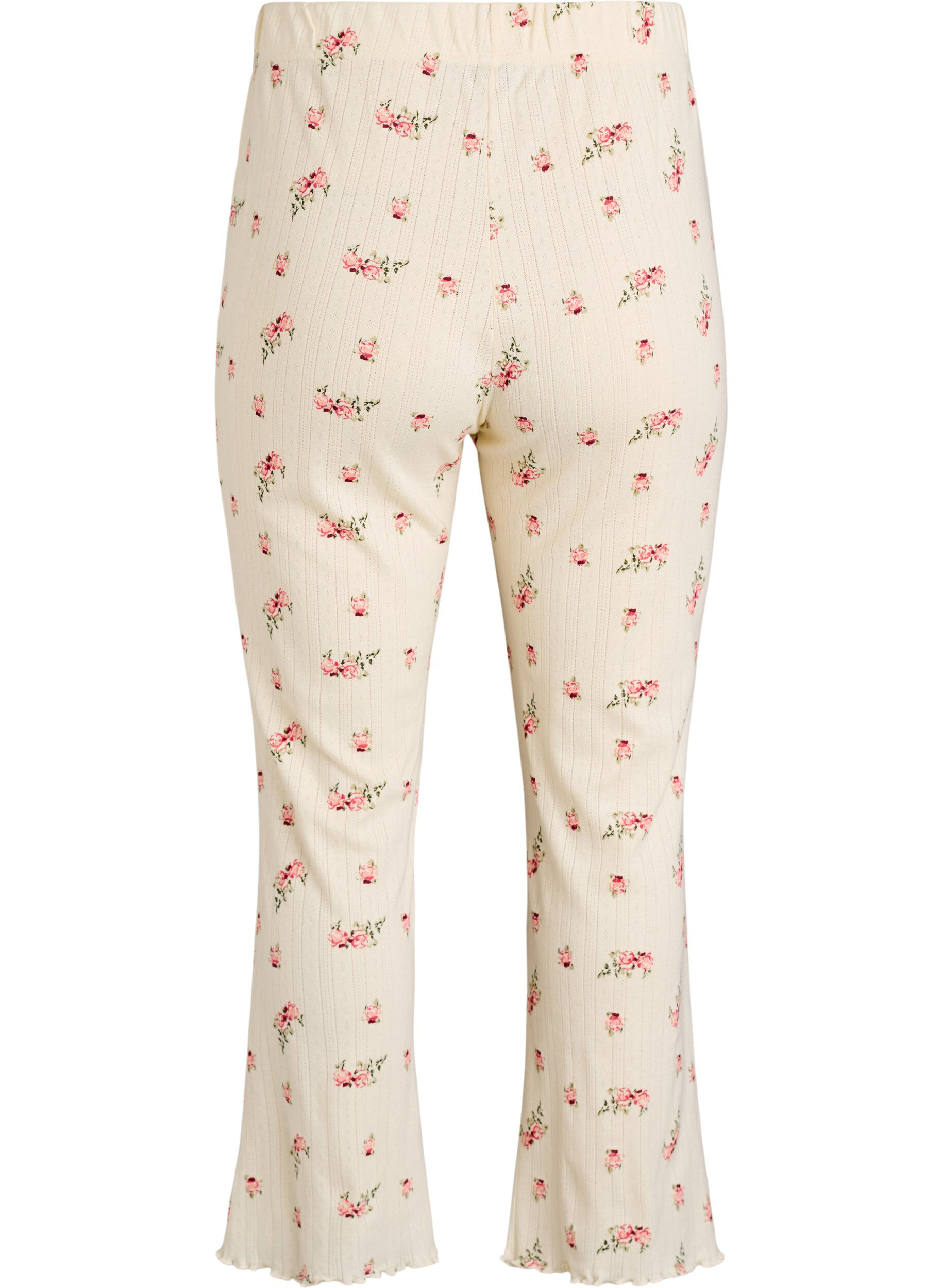 Zizzi Bio-Baumwoll-Pyjamahose mit strukturierter Oberfl&auml;che, Vanille, Packshot image number 1
