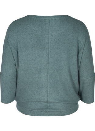 Melierte Bluse mit verstellbarem Bund, Balsam Green Mel , Packshot image number 1