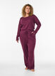 Pyjamahose aus Bio-Baumwolle mit Lochstickerei, Dunkles Bordeaux, Model image number 0