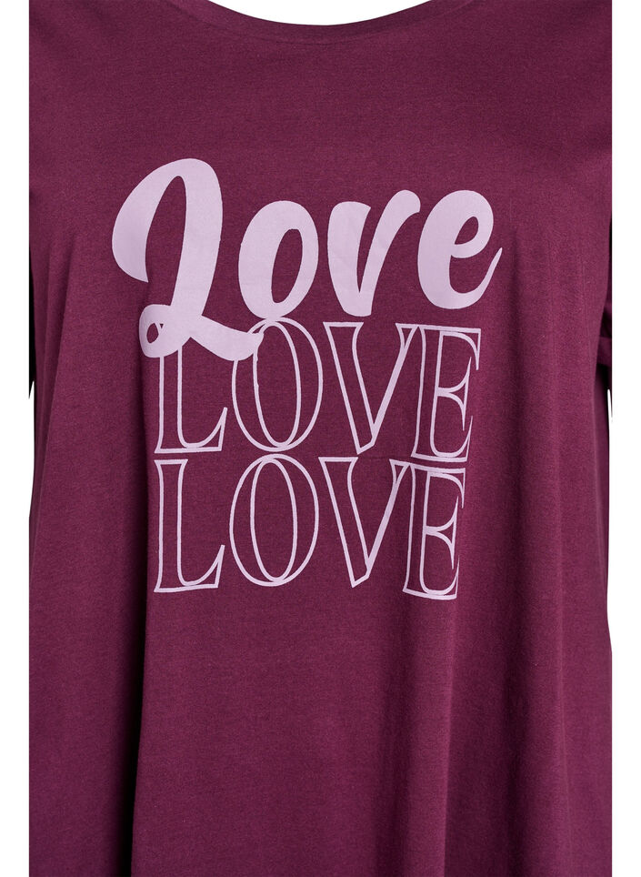 Kurz&auml;rmeliges Nachthemd aus Bio-Baumwolle, Dunkles Bordeaux, Packshot image number 2