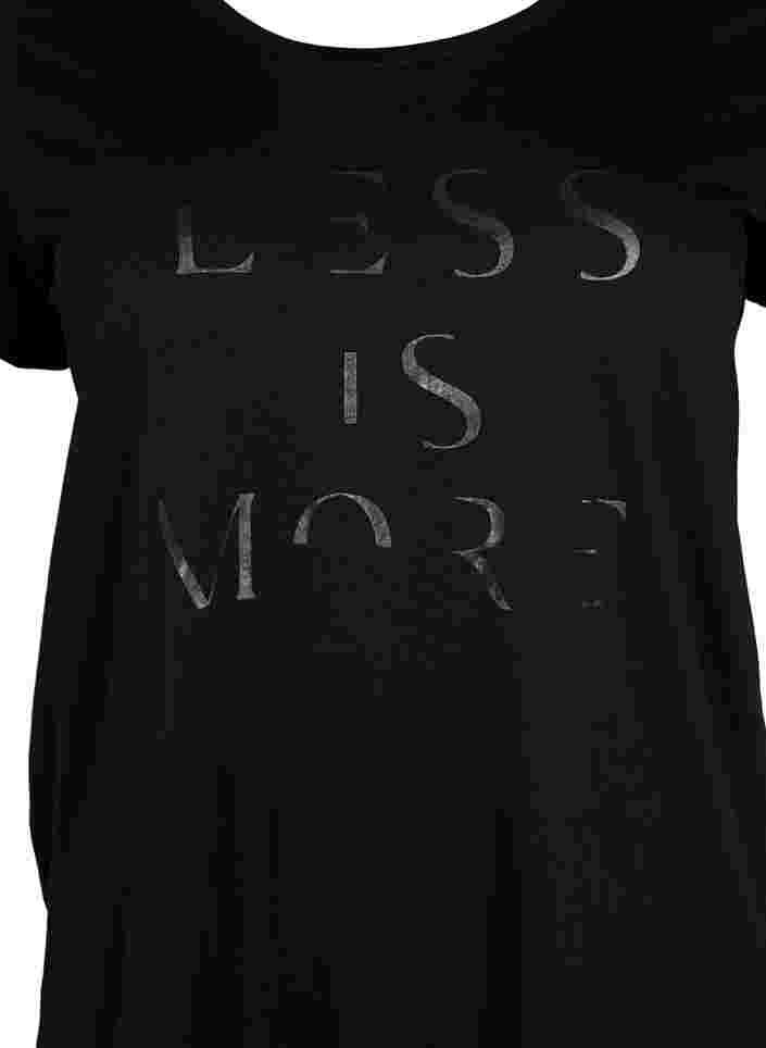Trainings-T-Shirt mit Print, Black w.Less Is More, Packshot image number 2