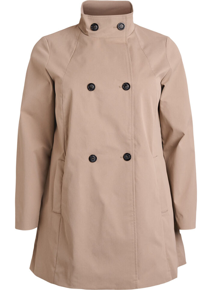 Fr&uuml;hlingsjacke aus wasserabweisendem Material mit A-Linie, Grau, Packshot image number 0