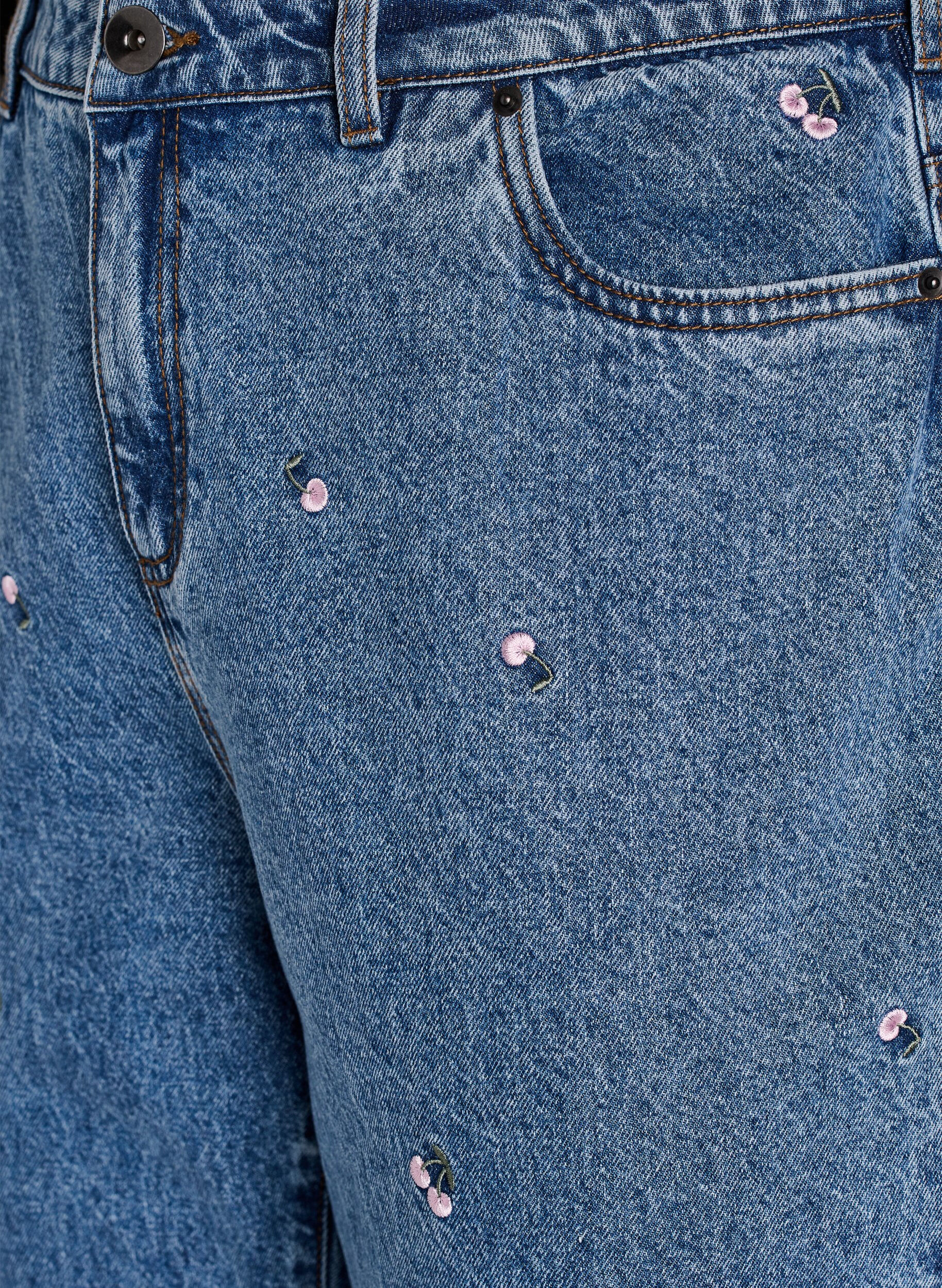 Zizzi Mille Mom Fit Jeans mit Stickerei, Blau, Packshot image number 2