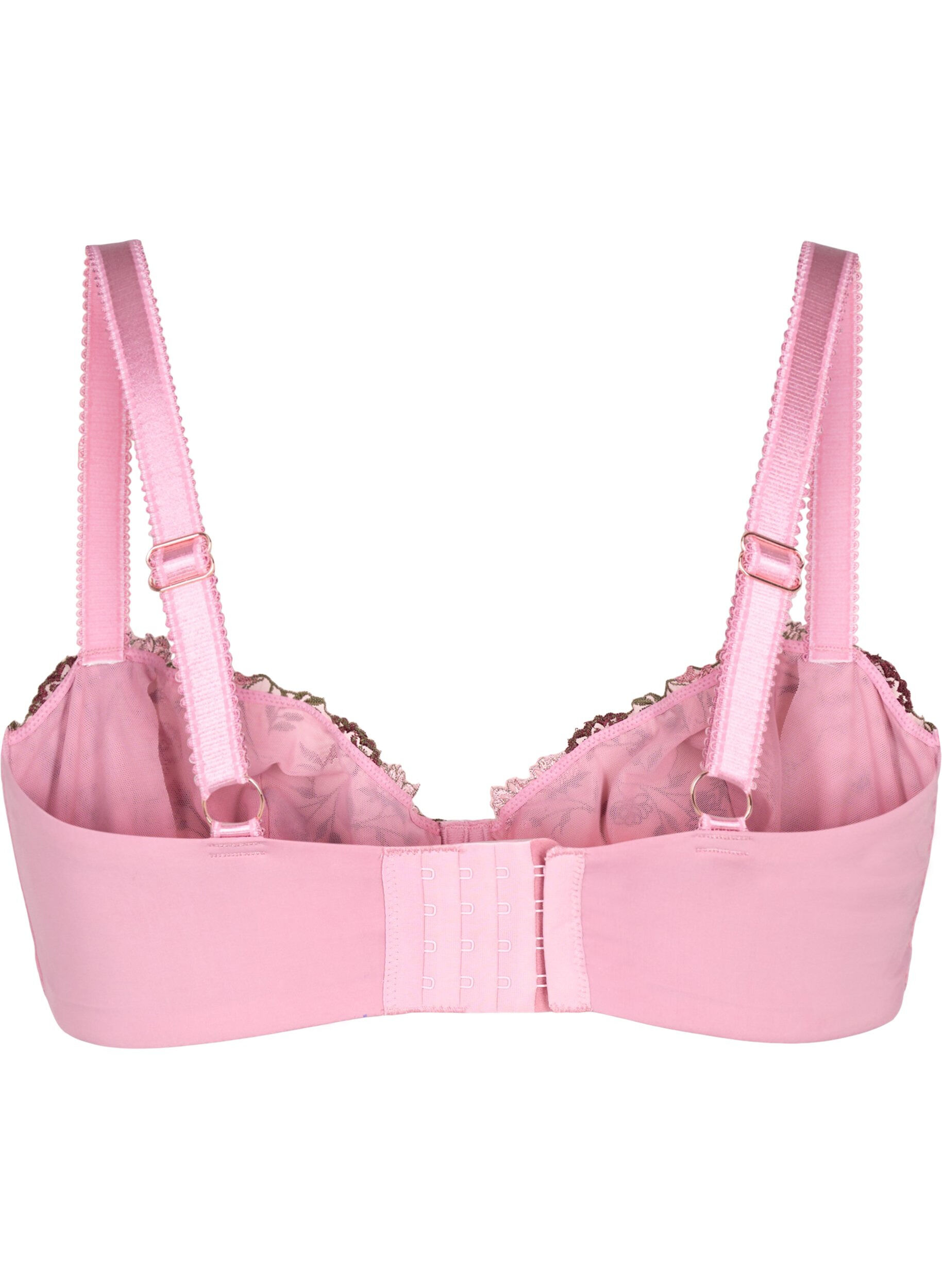 Zizzi Balconette-BH mit gestickten Bl&uuml;ten, Rot, Packshot image number 1