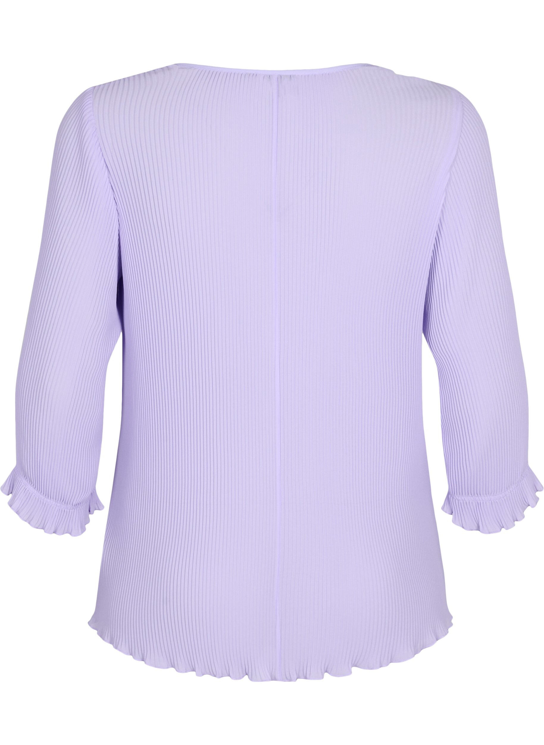 Zizzi Plissierte Bluse mit 3/4-&Auml;rmeln, Lavender, Packshot image number 1