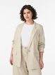 Blazer aus Leinen und Viskose mit Revers und Taschen, Beige, Model image number 0