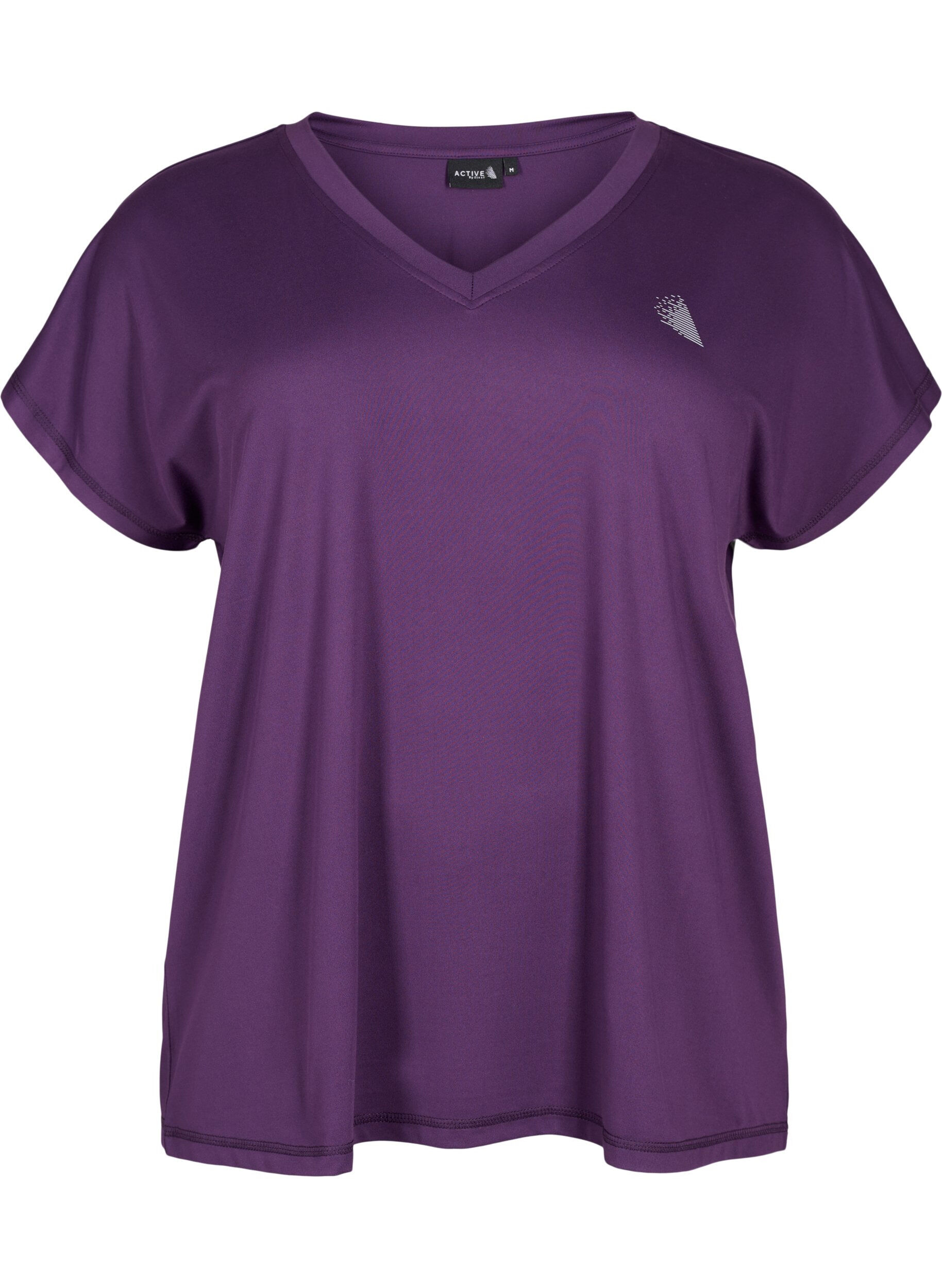 Zizzi Lockeres Trainings-T-Shirt mit V-Ausschnitt, Purple Pennant, Packshot image number 0