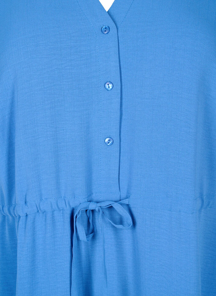 Kurzärmliges Kleid mit Bindeband an der Taille, Riverside, Packshot image number 2