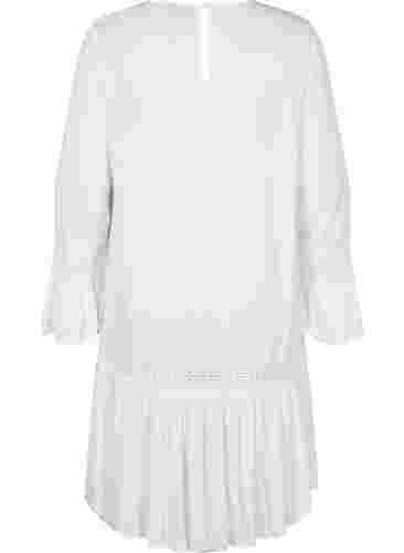 Viskosekleid mit Spitzendetails, Off White, Packshot image number 1
