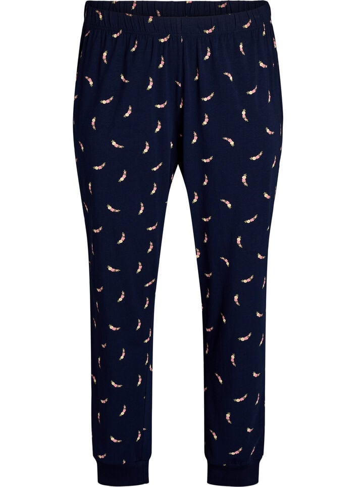 Bedruckte Pyjamahose, Blau, Packshot image number 0