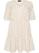 Bedrucktes Kleid aus Baumwolle mit Gummizug in der Taille, Beige, Packshot image number 0