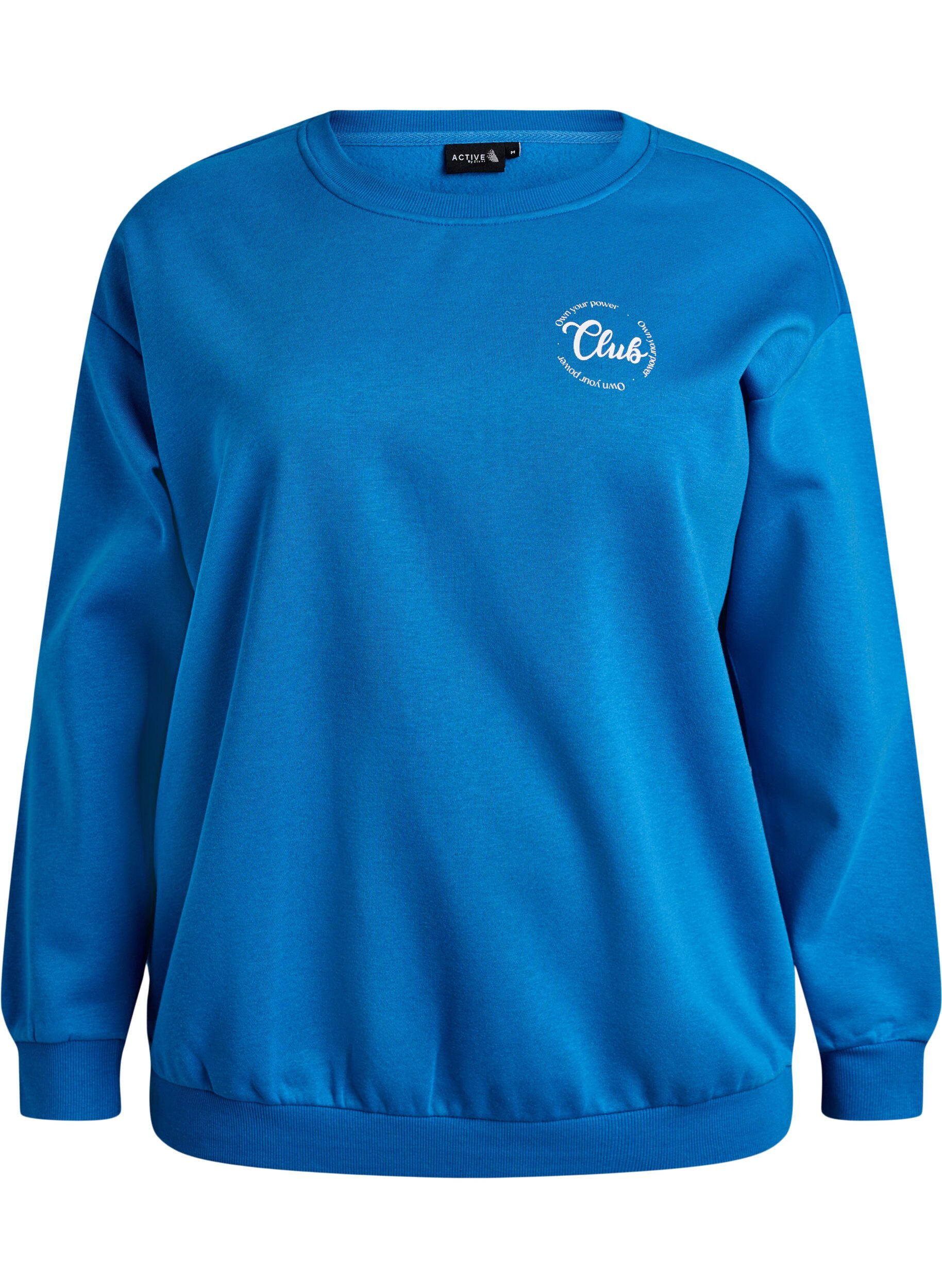 Zizzi Sweatshirt mit Textprint, Blau, Packshot image number 0