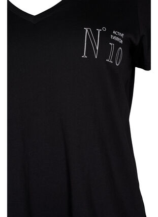 Sport-T-Shirt aus Baumwolle mit Aufdruck, Black w. No. 10, Packshot image number 2