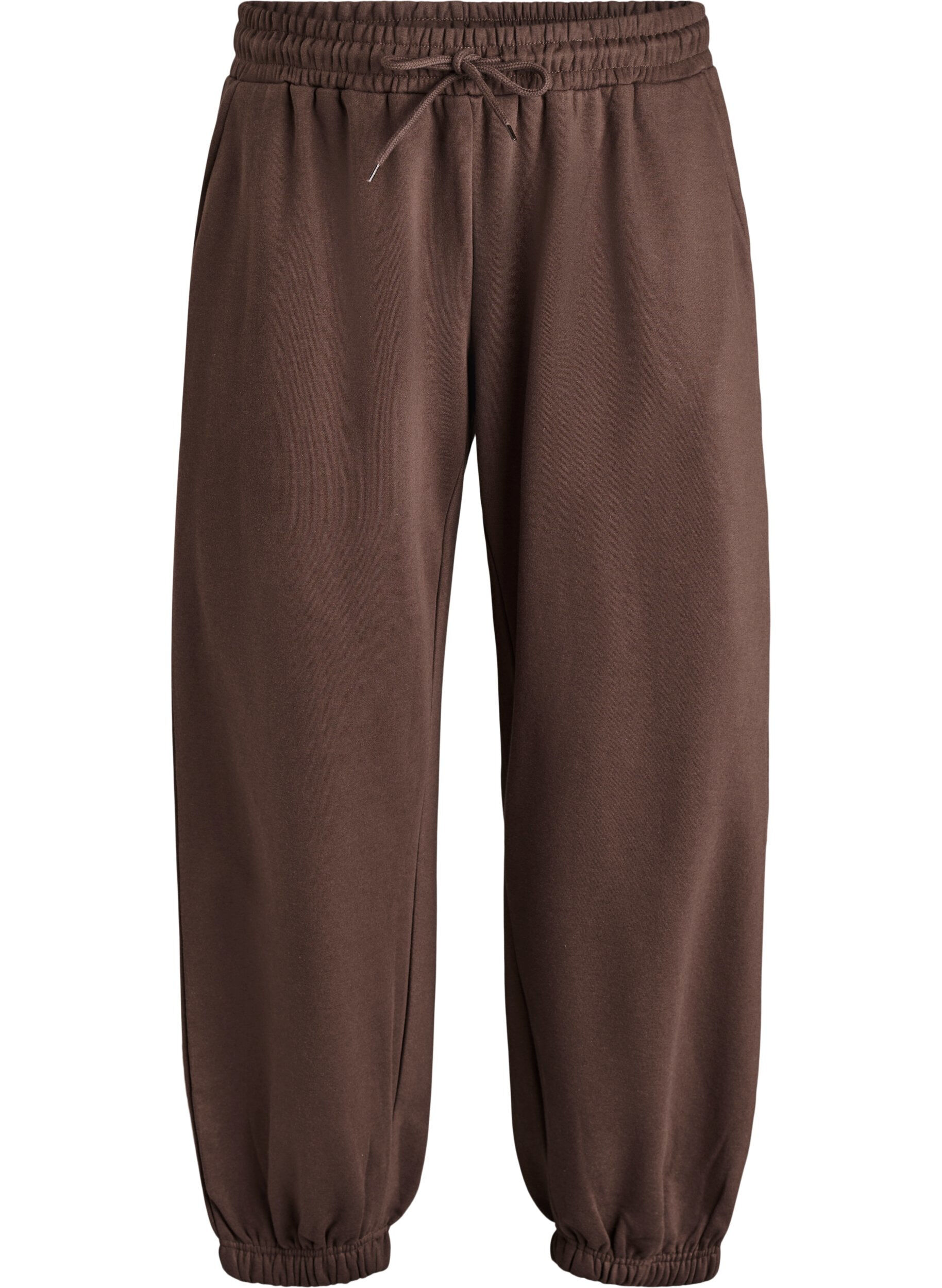 Zizzi Hoch taillierte Sweatpants mit Taschen, Braun, Packshot image number 0