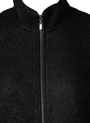 Jacke mit Wolle und Reißverschluss, Black, Packshot image number 2