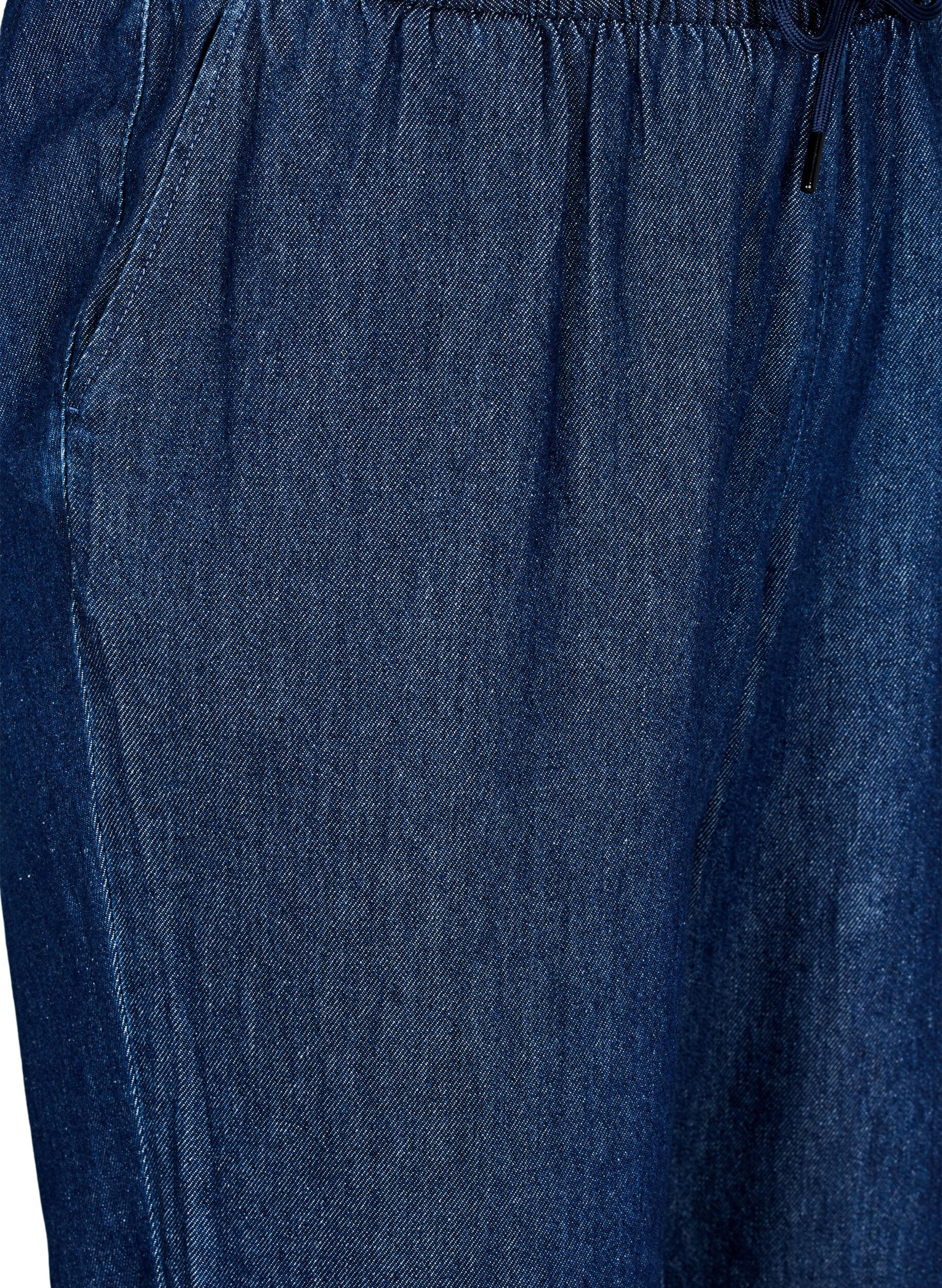 Zizzi Gerade geschnittene Jeans mit elastischem Bund, Blau, Packshot image number 2