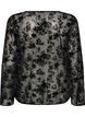 Meshbluse mit Blumenmuster und offener Front, Schwarz, Packshot image number 1