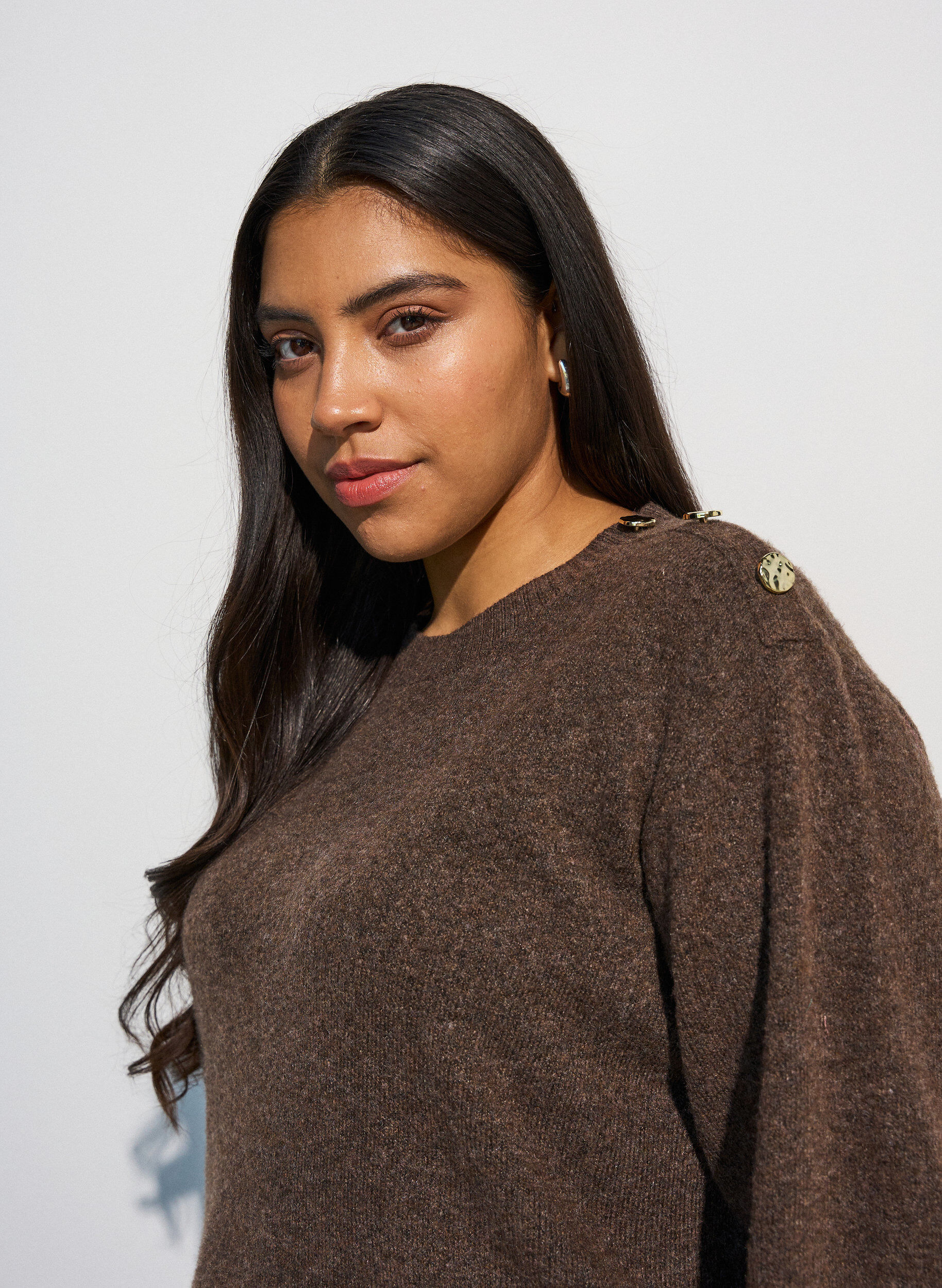 ZizziStrickbluse mit Knopfleiste, 0890, Model image number 3