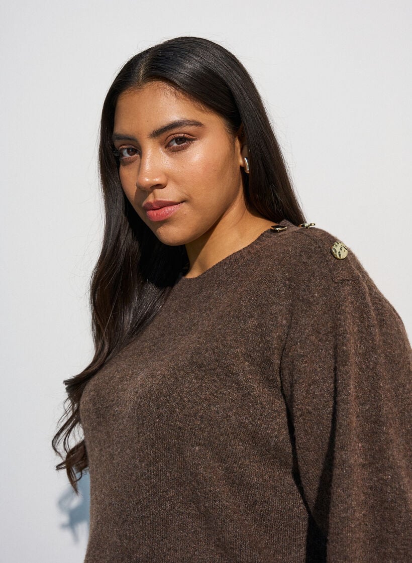 Strickbluse mit Knopfleiste, 0890, Model image number 3