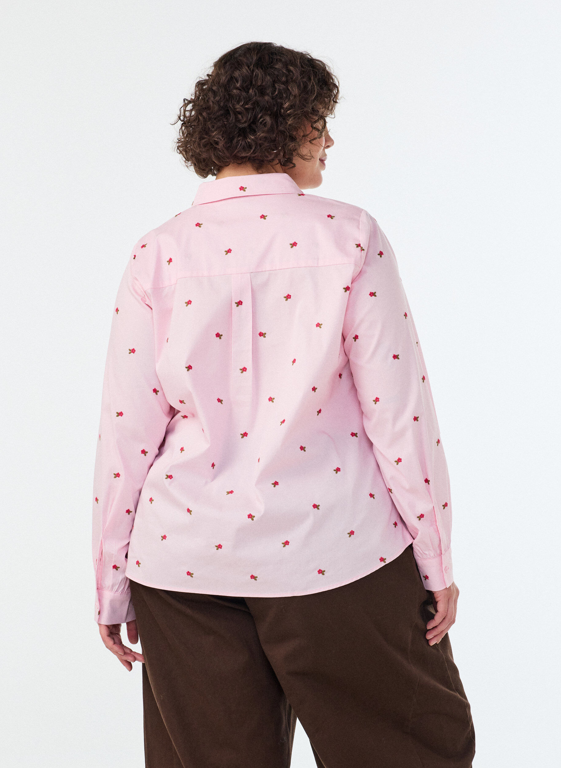 ZizziHemdbluse mit Blumenstickerei, Pink, Model image number 2