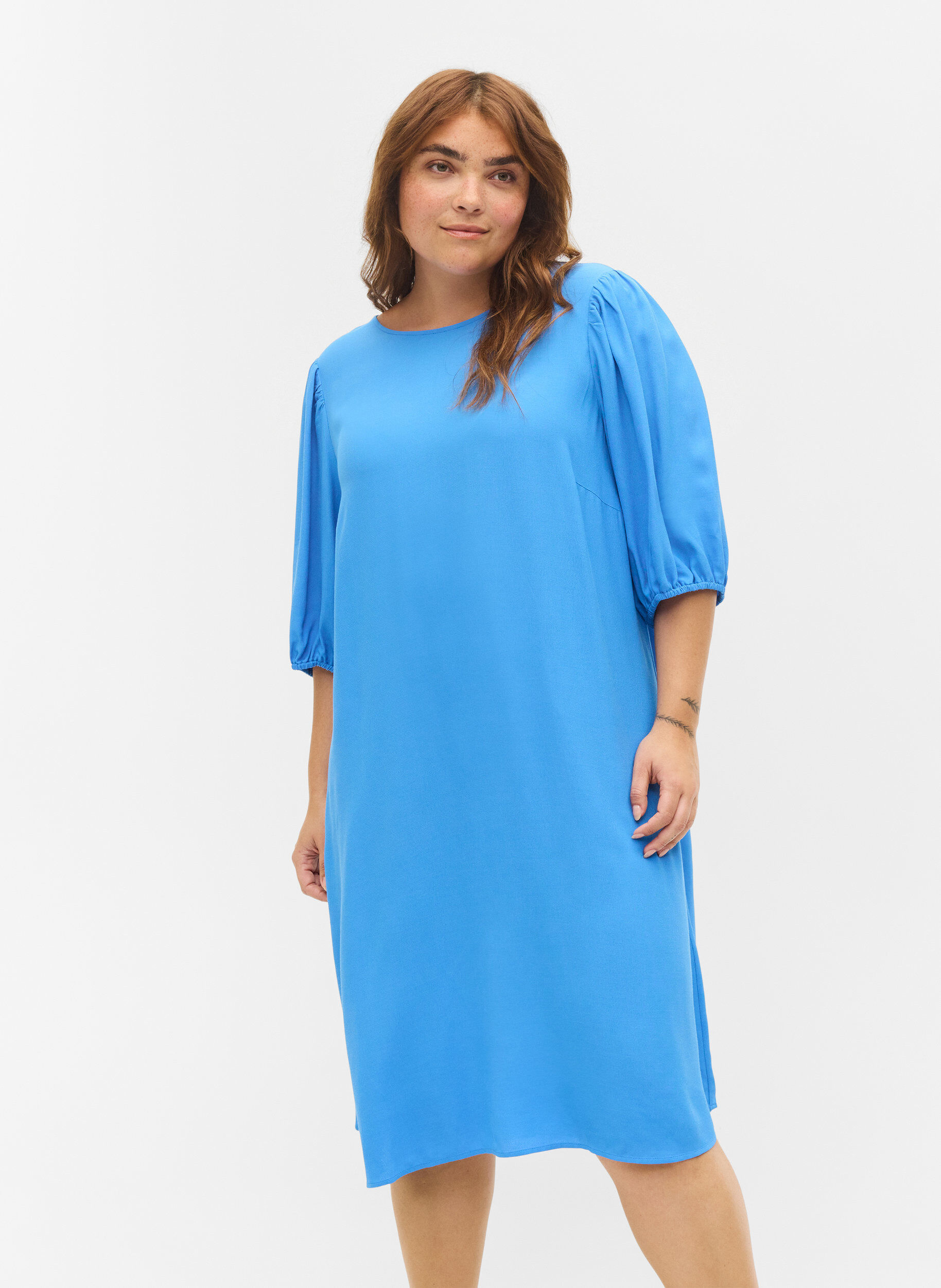 Zizzi Viskosekleid mit R&uuml;ckendetail, Regatta, Model image number 0