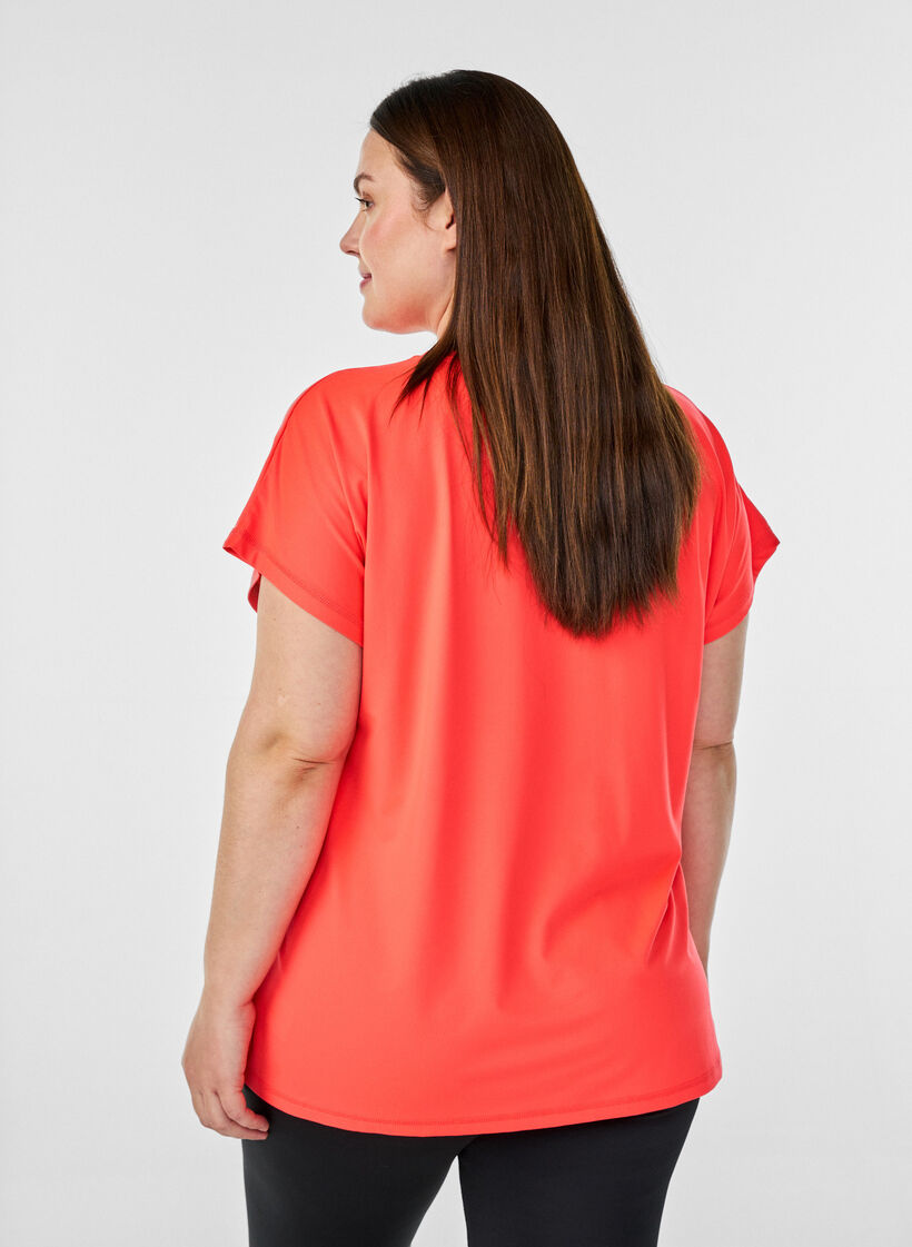 Einfarbiges Trainings-T-Shirt, Orange, Model image number 2