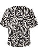 Kurzärmlige Bluse mit Zebraprint, Schwarz, Packshot image number 1
