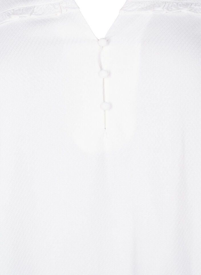  Viskosebluse mit Smok- und Rüschendetail, Bright White, Packshot image number 2