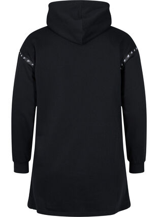 Langes Sweatshirt mit Schlitz und Tasche, Black, Packshot image number 1