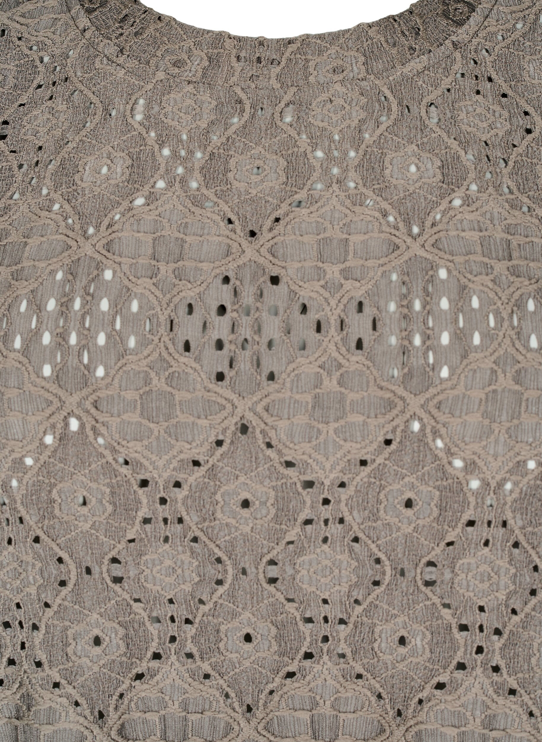 Zizzi Lang&auml;rmlige Bluse mit Lochmuster, Braun, Packshot image number 2