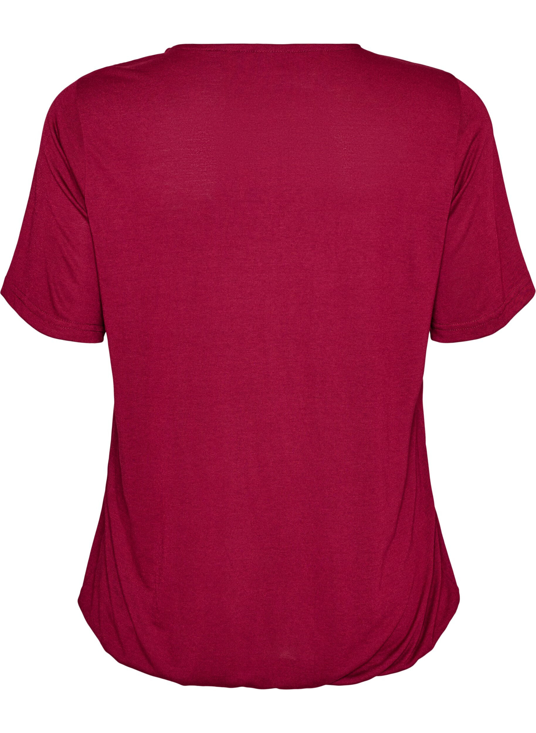 ZizziBluse mit Spitzeneinsatz und Ballon&auml;rmeln, Rot, Packshot image number 1