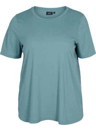 Kurzarm T-Shirt in Rippqualität, Goblin Blue, Packshot image number 0
