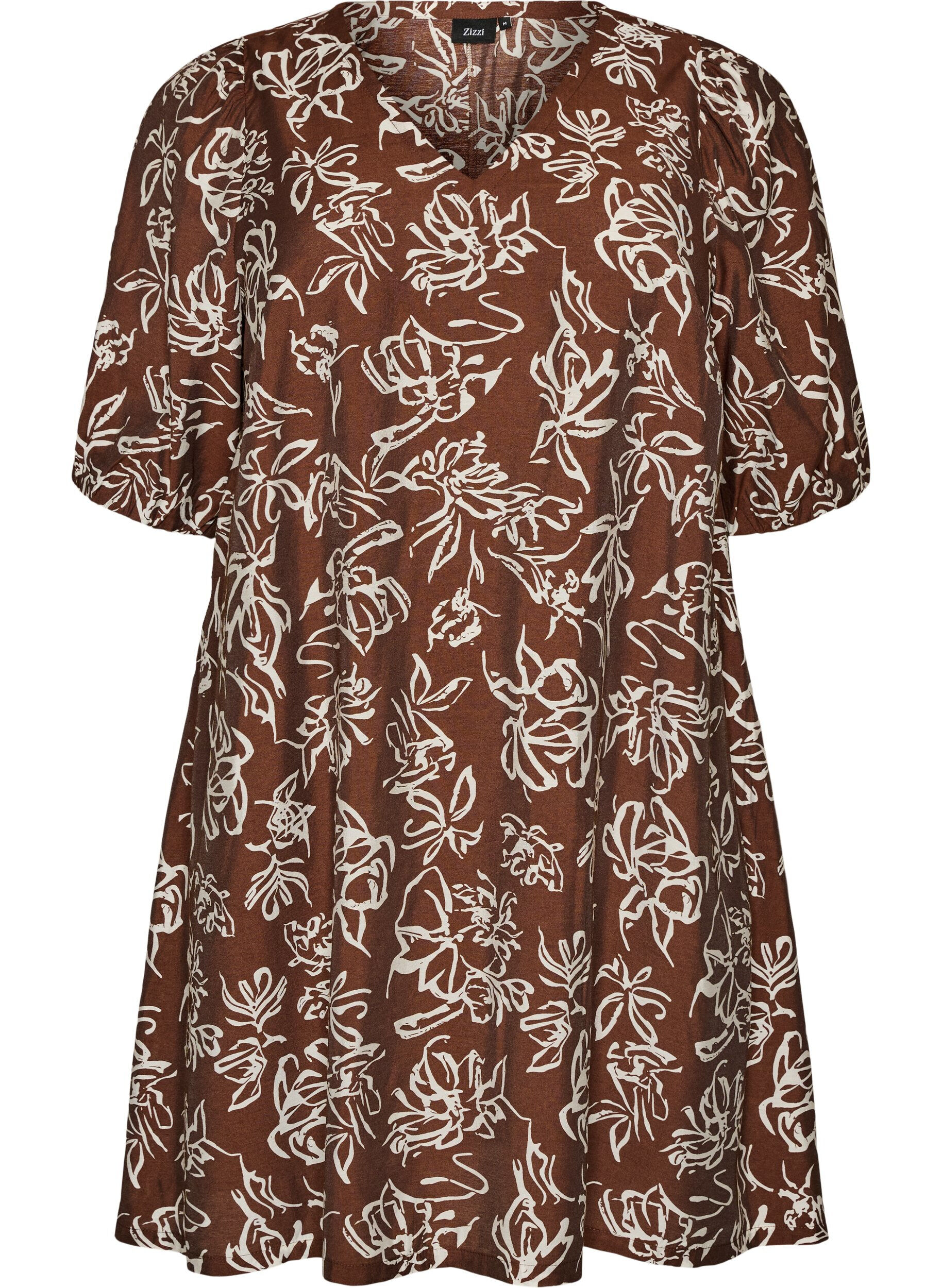 Kurzes A-Linien-Kleid mit V-Ausschnitt