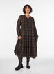 Kariertes Midikleid mit Stufenrock, Braun, Model image number 0