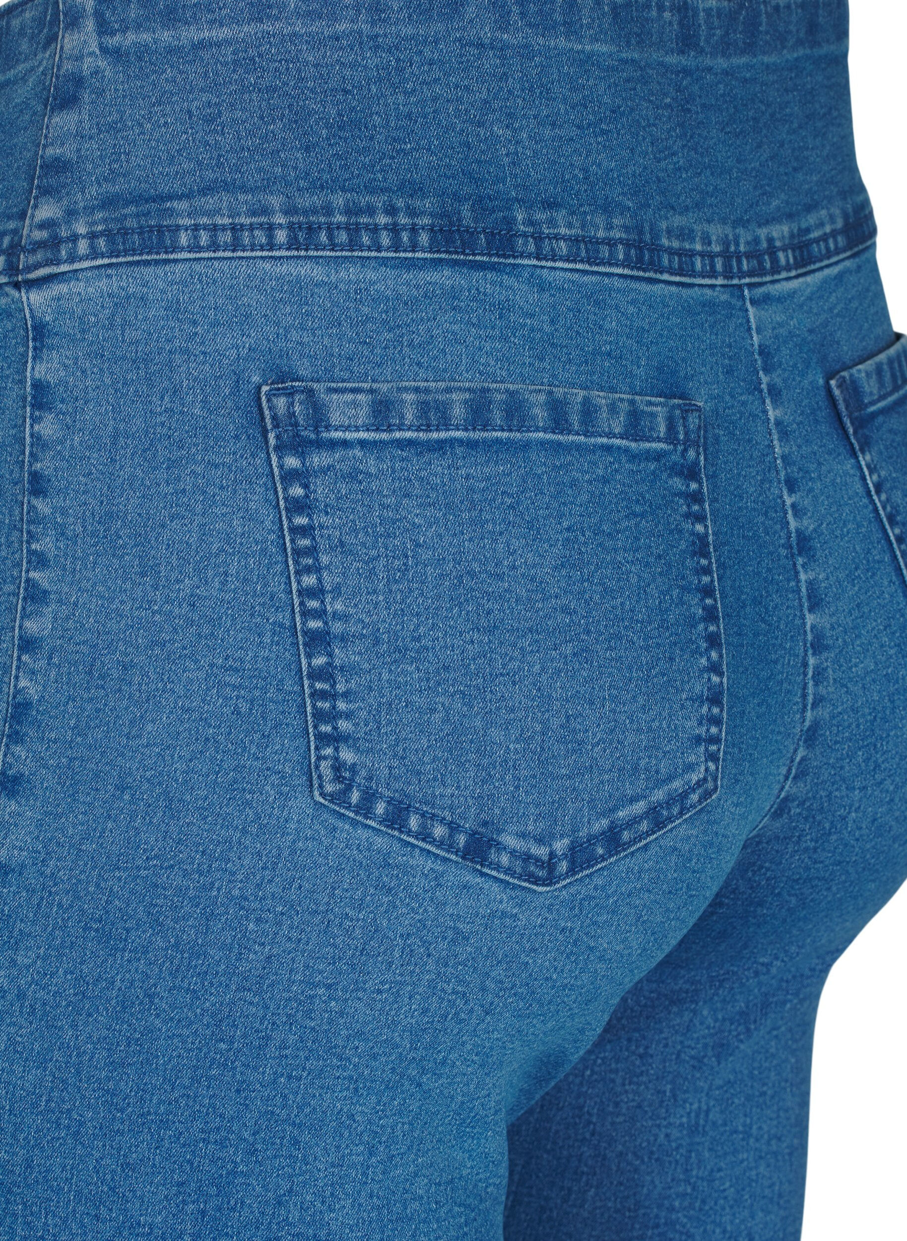 ZizziElastische Jeggings mit hoher Taille, Blau, Packshot image number 3