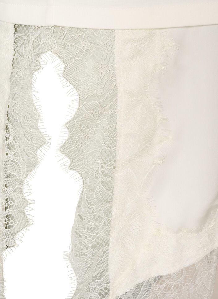 Jerseybluse im Lagenlook mit Spitze, Vanille, Packshot image number 4