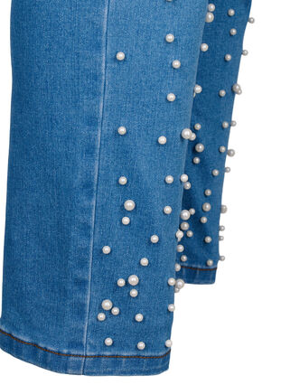 Schmal geschnittene Emily Jeans mit Perlen, Light Blue, Packshot image number 3