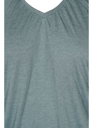 Meliertes T-Shirt mit elastischem Saum, Balsam Green Mél, Packshot image number 2