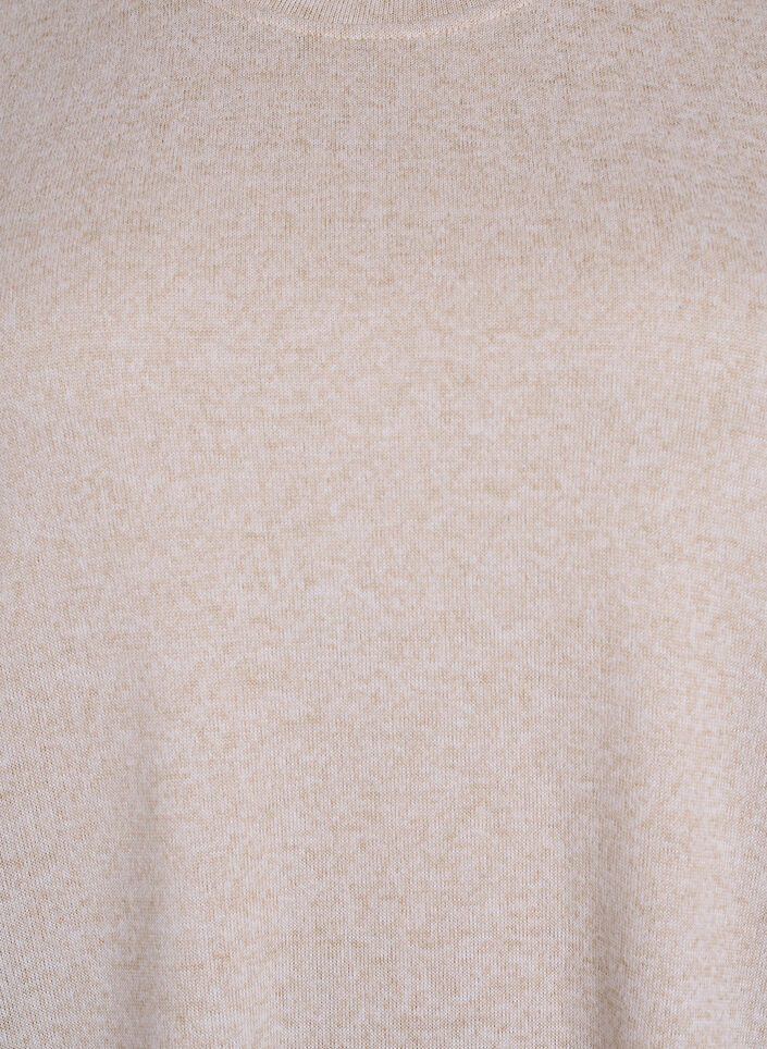 Bluse mit Knopfdetail und kurzen Puff&auml;rmeln, Beige, Packshot image number 2