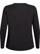 Einfarbige Bluse mit langen &Auml;rmeln, Schwarz, Packshot image number 1