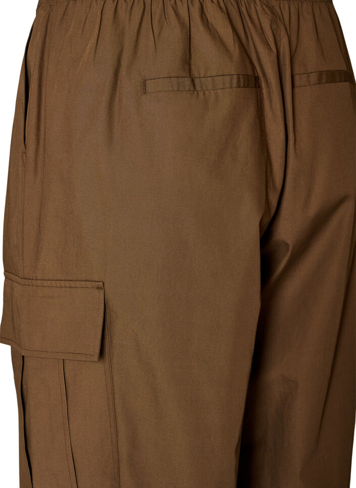 Baumwoll-Cargohose mit Ballonbein, Braun, Packshot image number 3